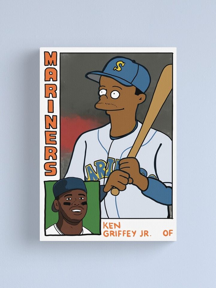 Ken Griffey Jr Canvas, Gift for baseball fan