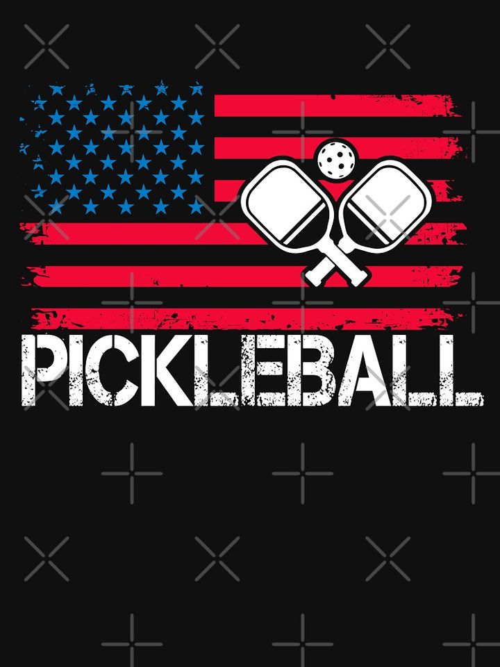 Pickleball And Usa Flag Racerback Tank Top
