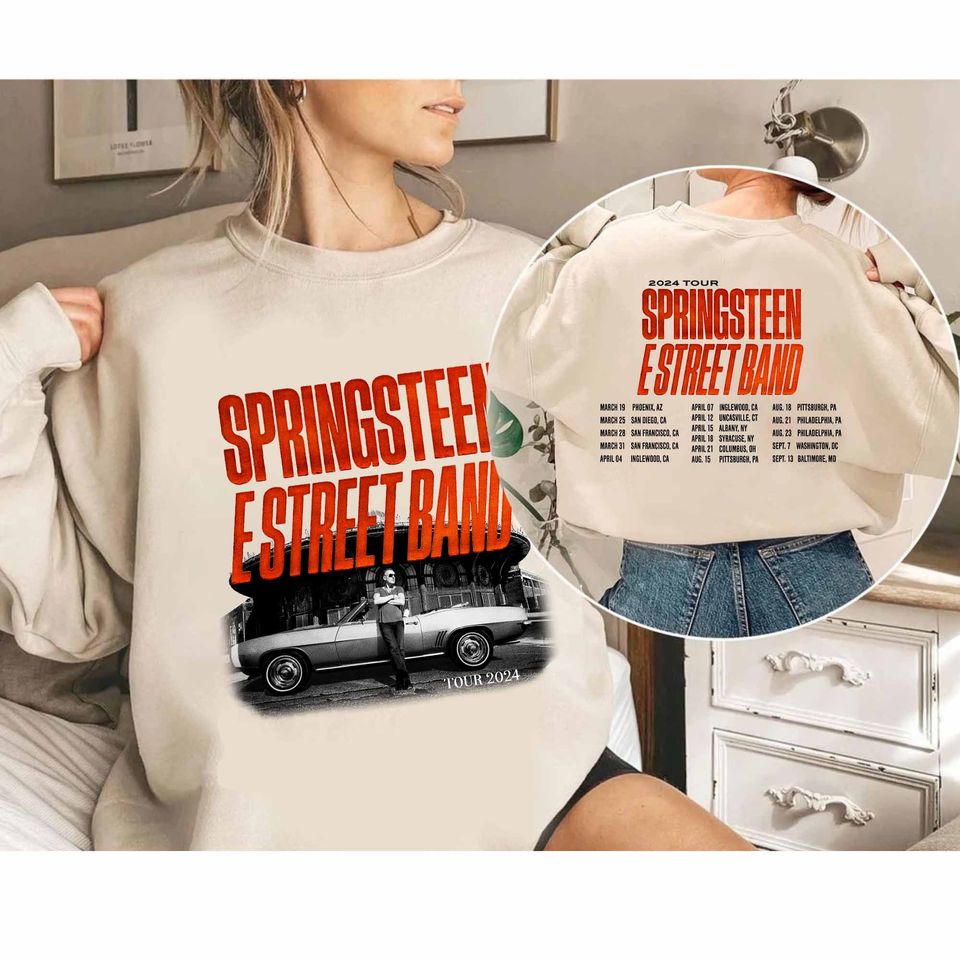Bruce Springsteen & The E Street Band Rescheduled US Tour 2024 Double Sided Sweatshirt