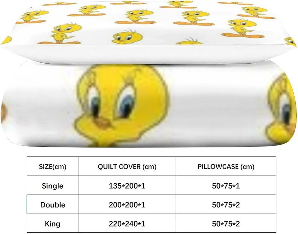 Tweety Bird Playful 3D Microfiber Animal Animation Bedding Set