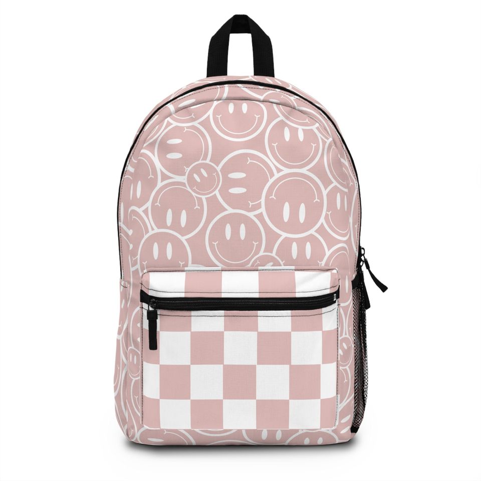 Smiley Face Backpack. Neutral backpack. Girls backpack. Girls smiley backpack
