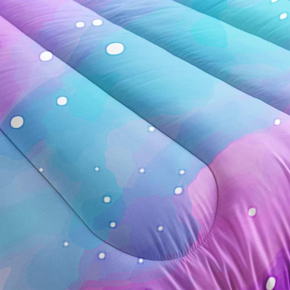 Pastel Glitter Galaxy Purple Bedding Set