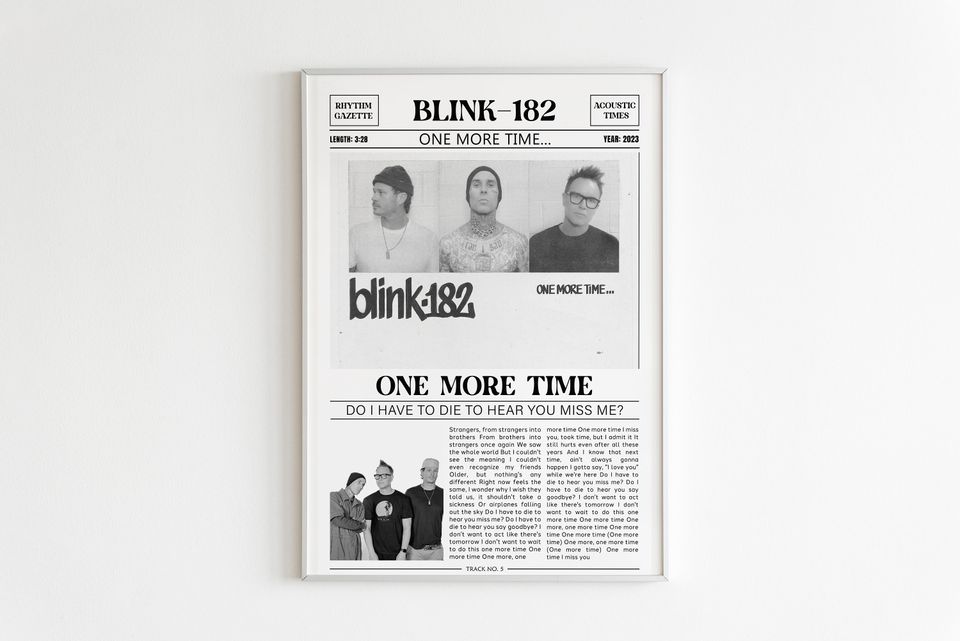 B182 Retro Newspaper Print / One More Time Poster