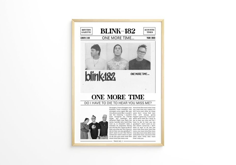 B182 Retro Newspaper Print / One More Time Poster