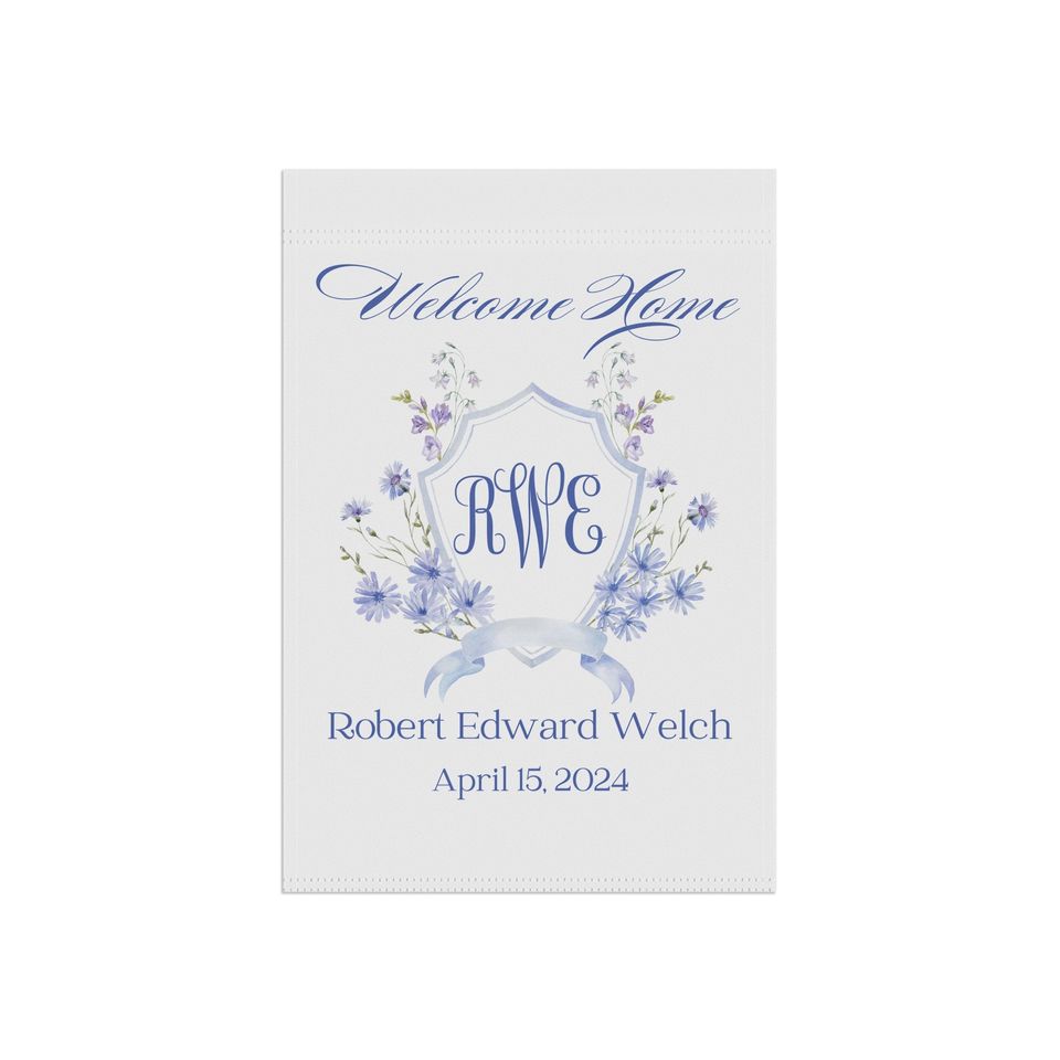 Welcome Home Monogram house flags