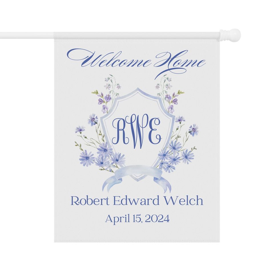 Welcome Home Monogram house flags