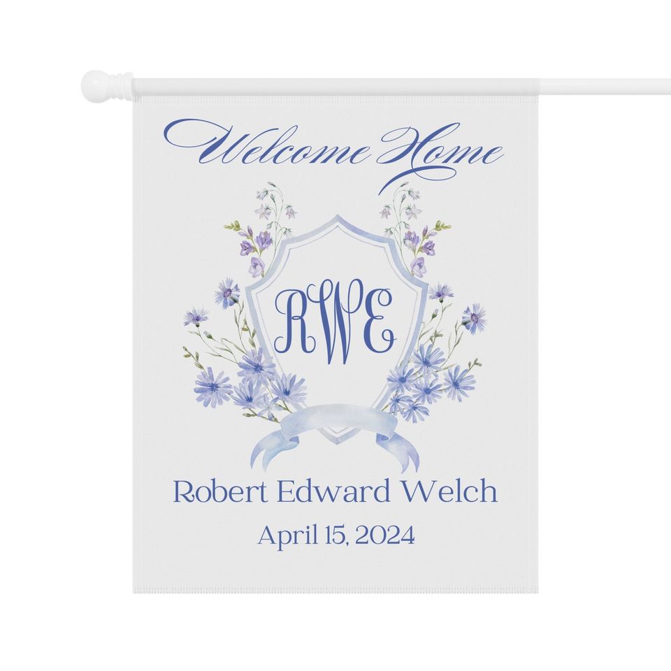 Welcome Home Monogram house flags