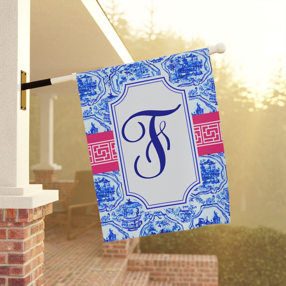 Personalized monogram house flags