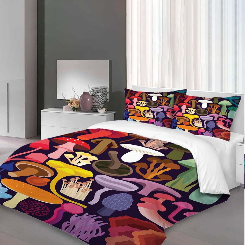 Mushroom Patterns Bedding Set -  Room Decoration
