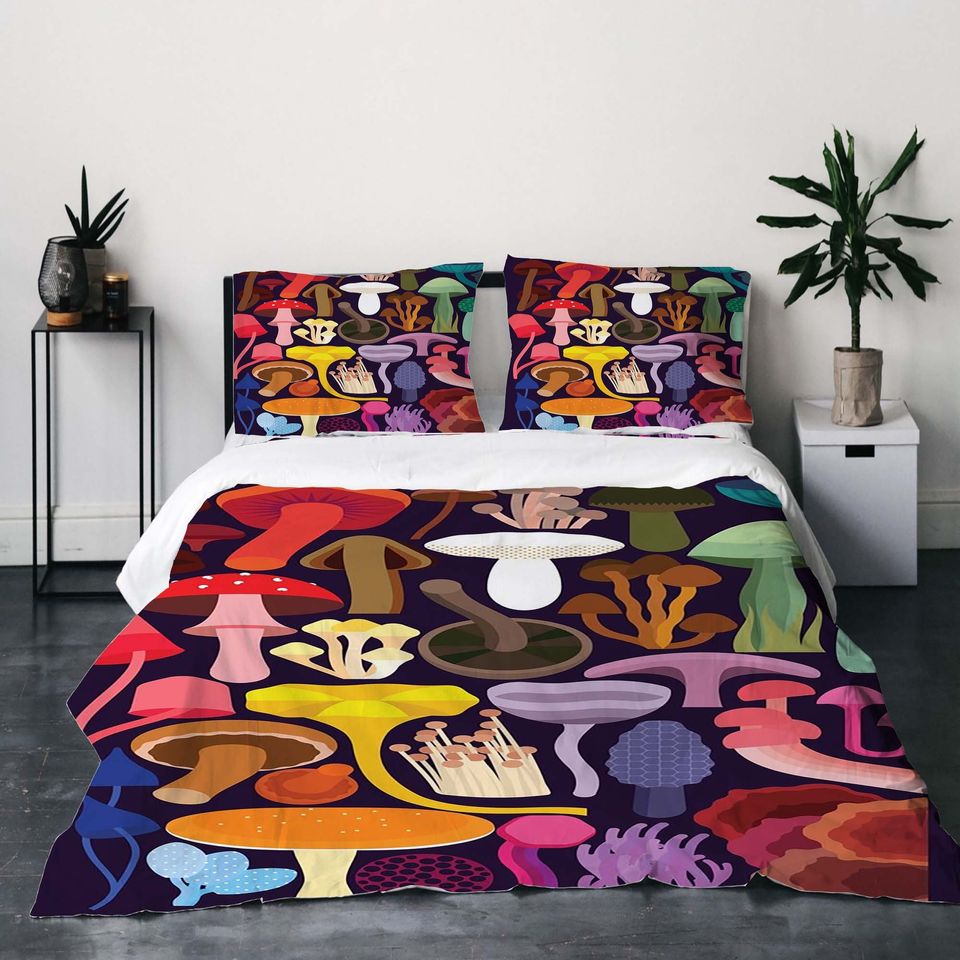 Mushroom Patterns Bedding Set -  Room Decoration