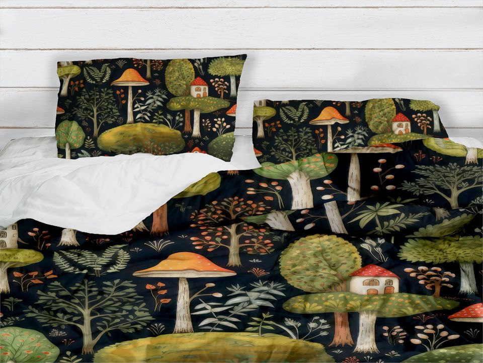 Mushroom Patterns Bedding Set -  Room Decoration