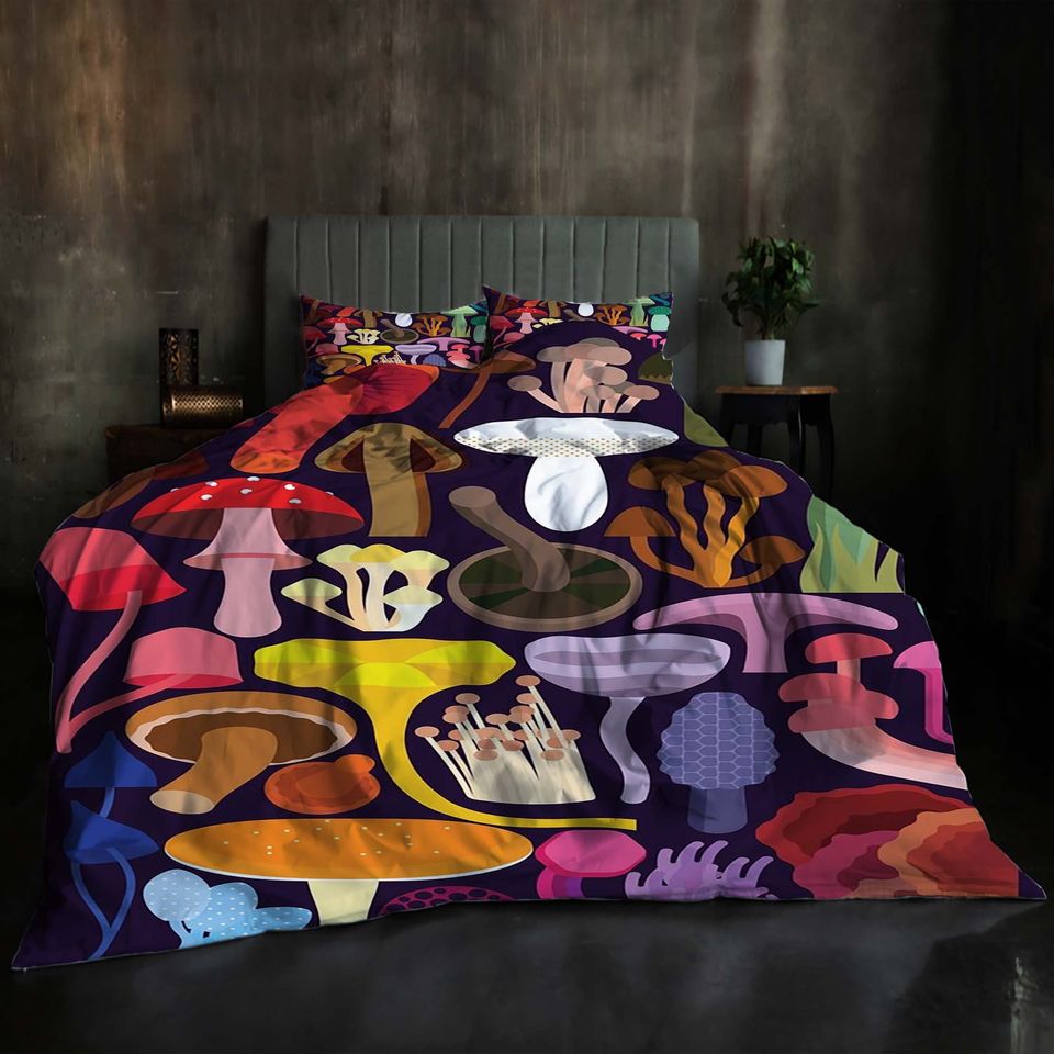 Mushroom Patterns Bedding Set -  Room Decoration