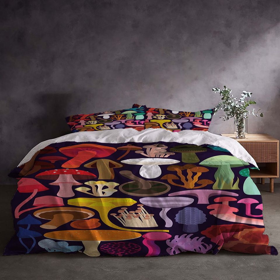 Mushroom Patterns Bedding Set -  Room Decoration