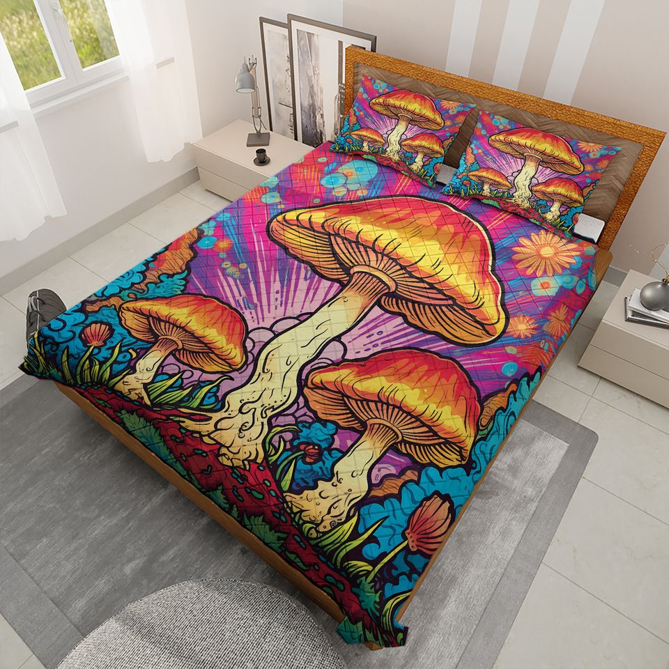 Mushroom Patterns Bedding Set -  Room Decoration