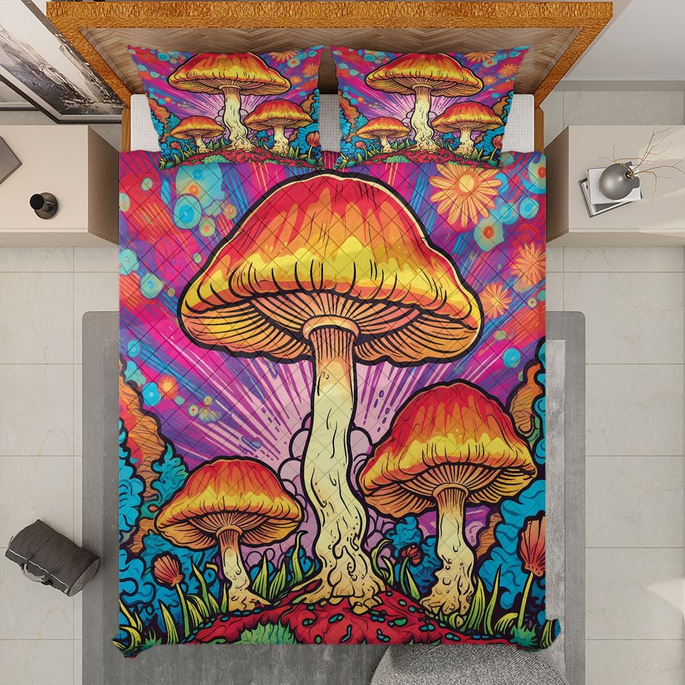 Mushroom Patterns Bedding Set -  Room Decoration