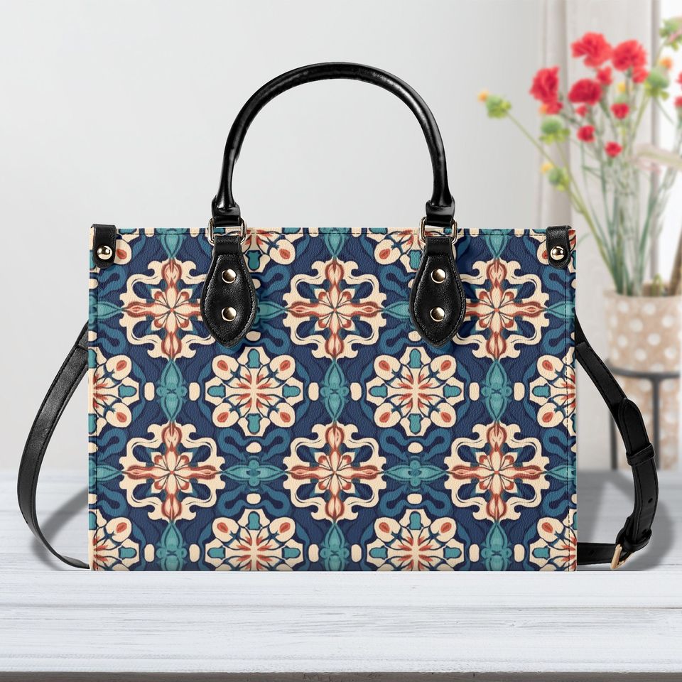 Leather Handbag  beautiful  design abstract art