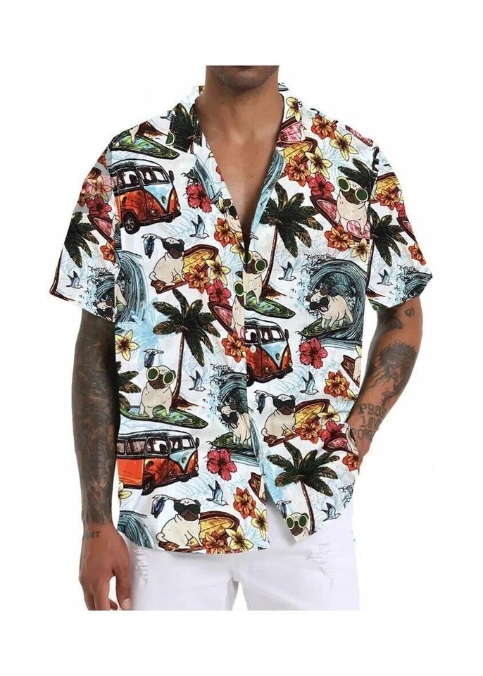 Hawaii Short Sleeve Oversize Patterned Men's Summer