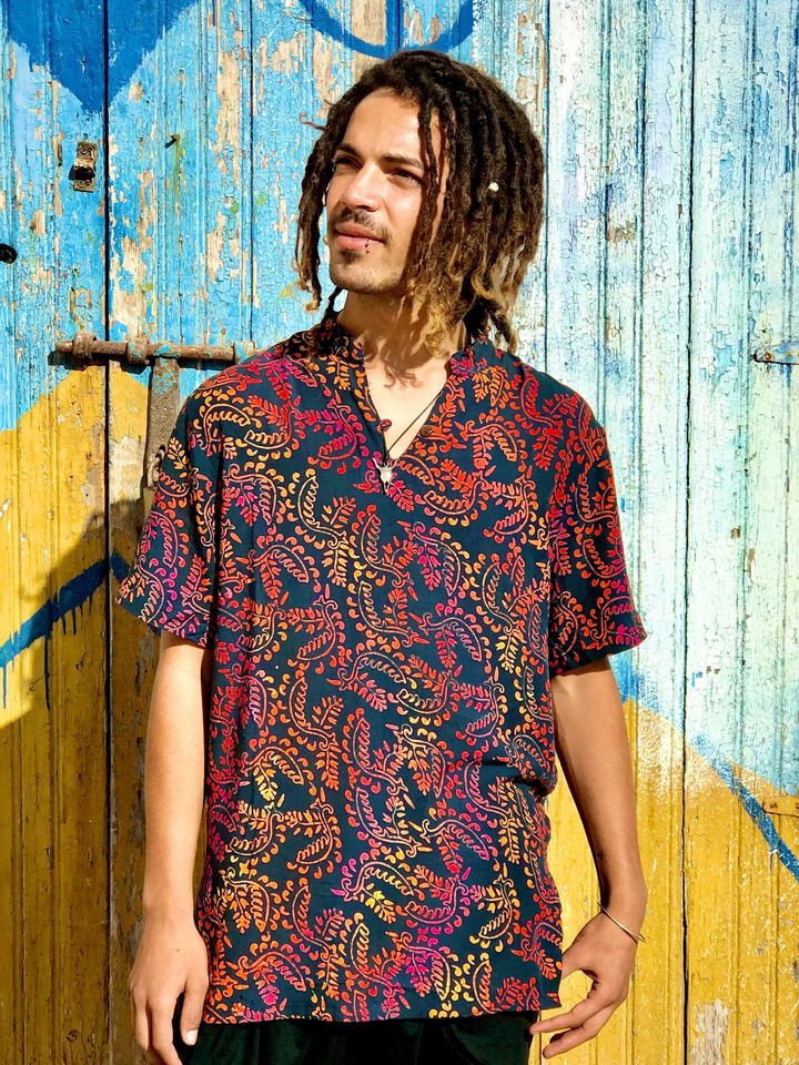 SHIRT batik design without collar | 100% natural viscose