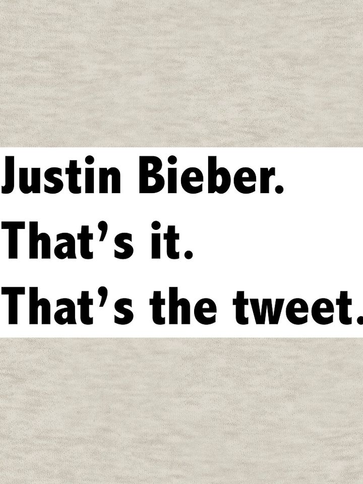 Justin Bieber Tweet Pullover Sweatshirt