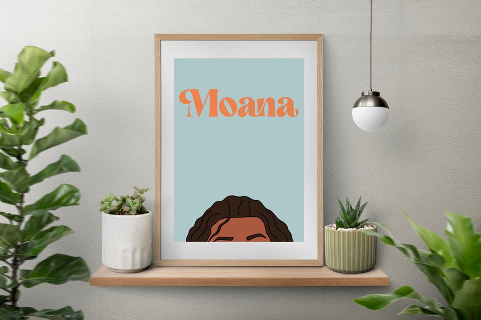 Moana Princess, Disney poster, art decoration