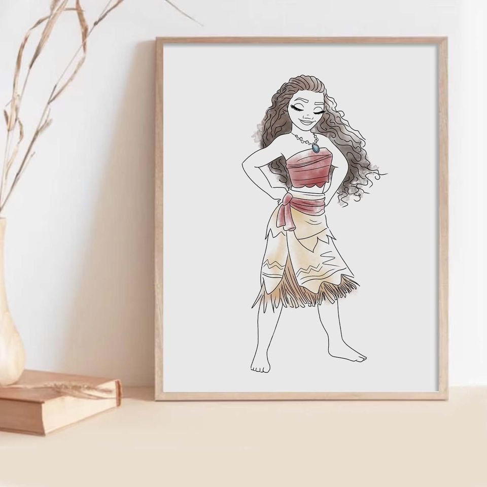 Moana Princess, Disney poster, art decoration