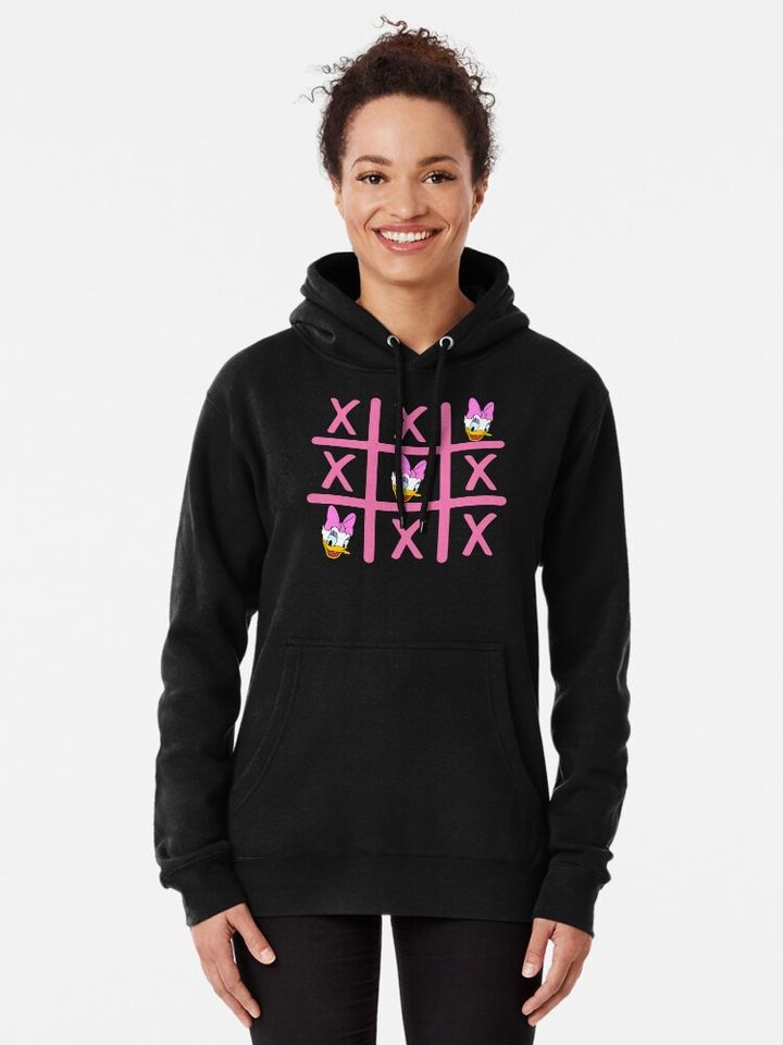 Amazing Daisy Duck Noughts and Crosses Design Pullover Hoodie