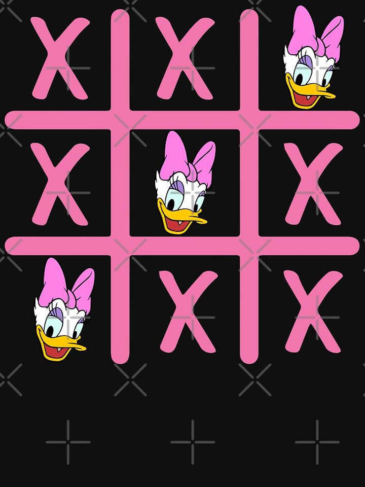 Amazing Daisy Duck Noughts and Crosses Design Pullover Hoodie