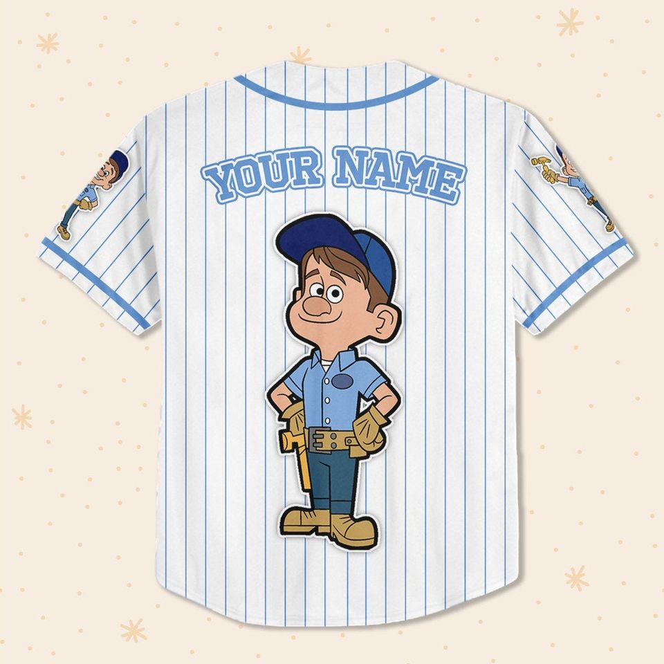Custom Disney Wreck it Ralph Felix Simple Stripe Baseball Jersey