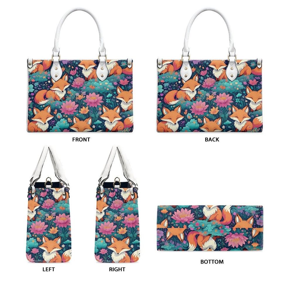 fox Leather Handbag, Gift for Mother's Day