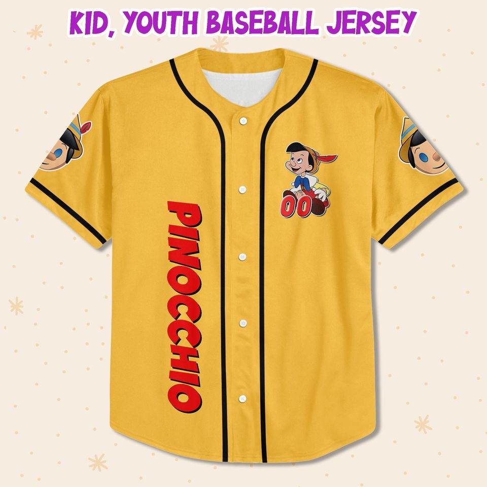 Personalized Disney Pinocchio Baseball Jersey