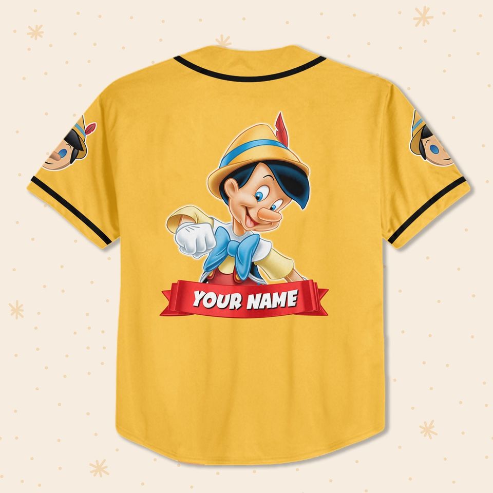 Personalized Disney Pinocchio Baseball Jersey