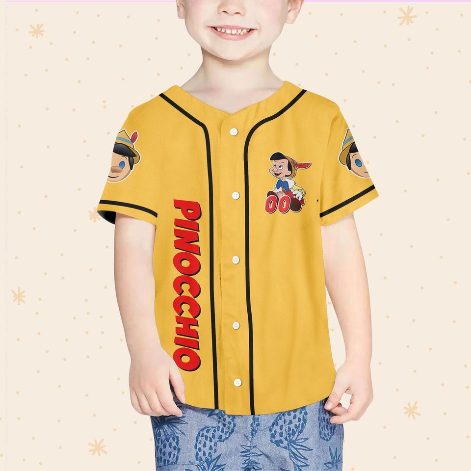 Personalized Disney Pinocchio Baseball Jersey