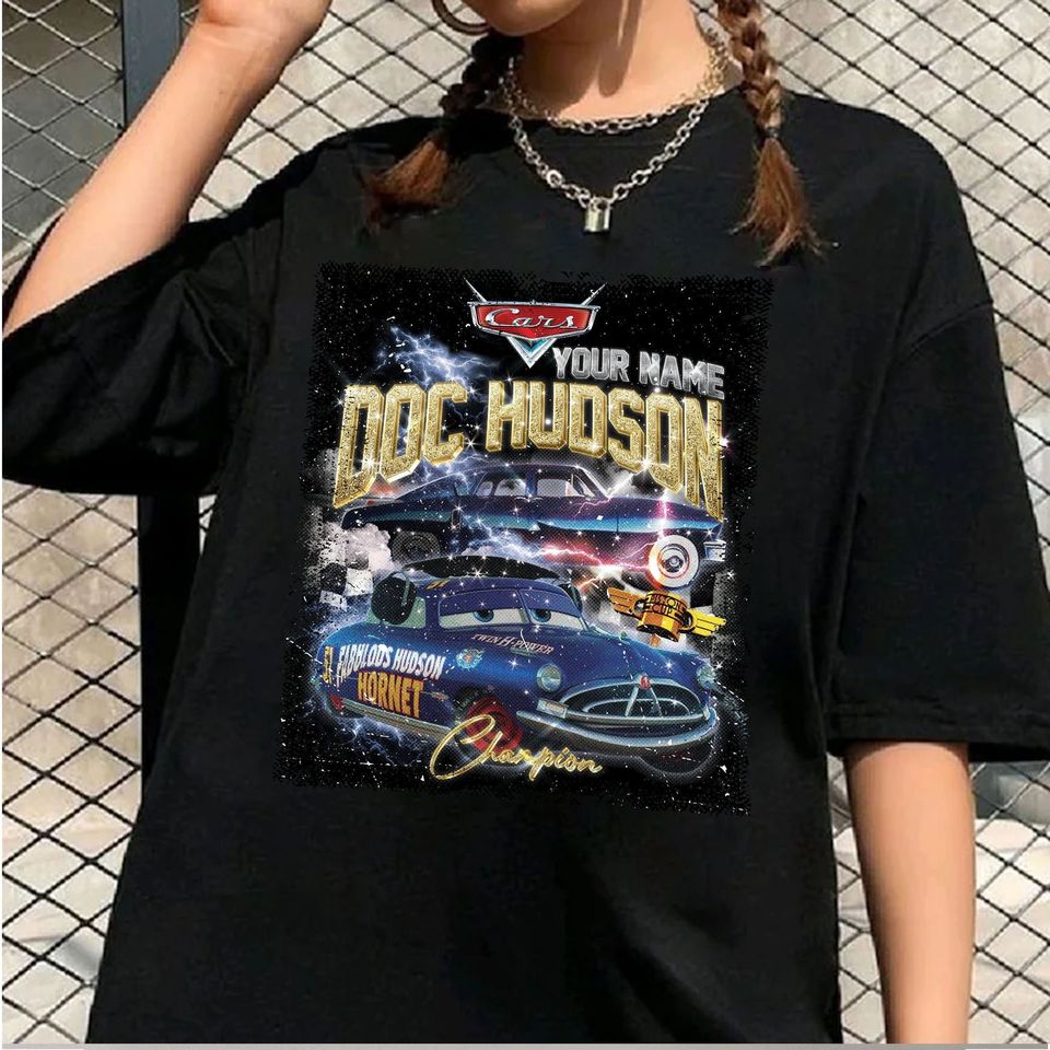 Custom Vintage Doc hudson Champion Unisex T-Shirt, Radiator Springs Shirt Piston Cup Shirt