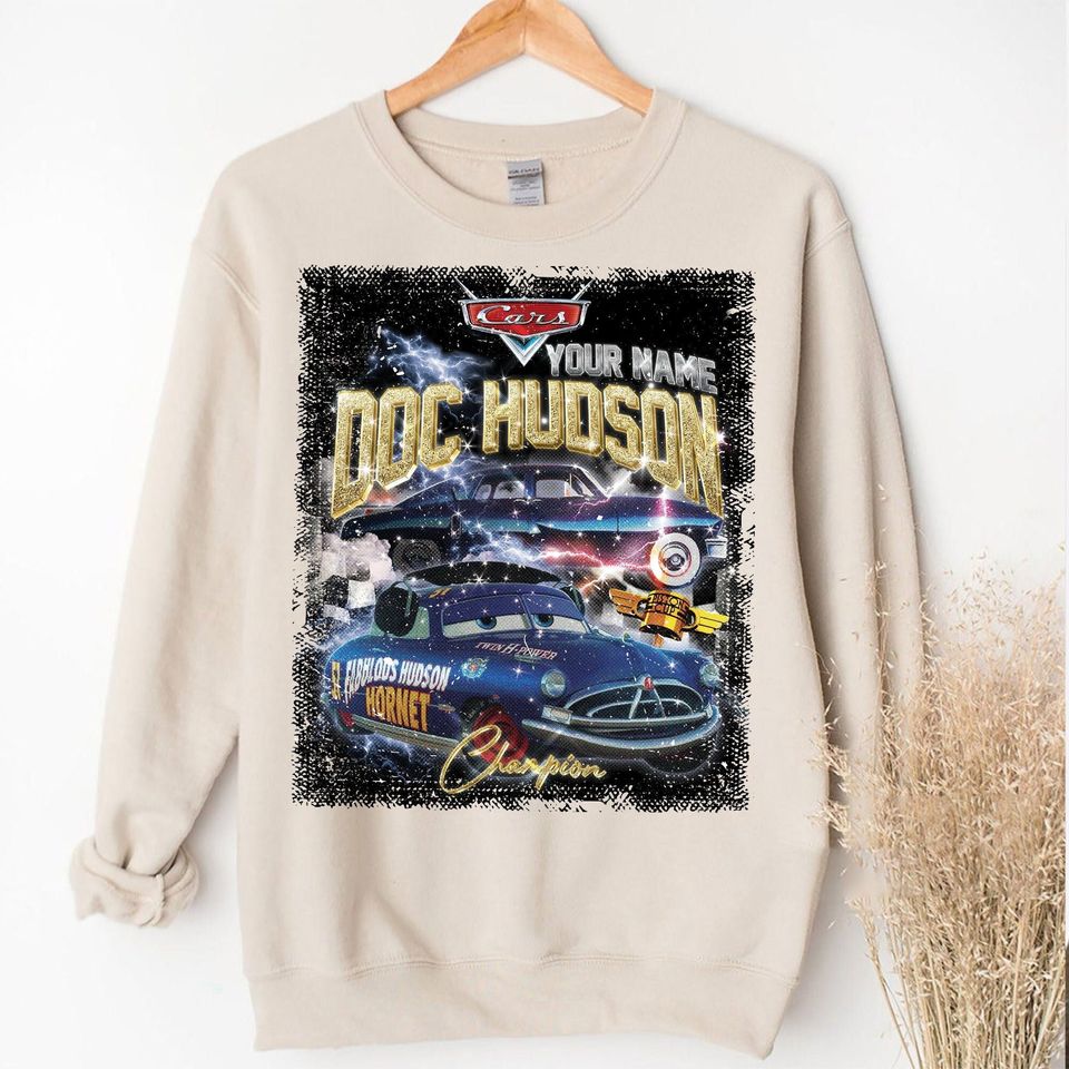 Custom Vintage Doc hudson Champion Unisex T-Shirt, Radiator Springs Shirt Piston Cup Shirt