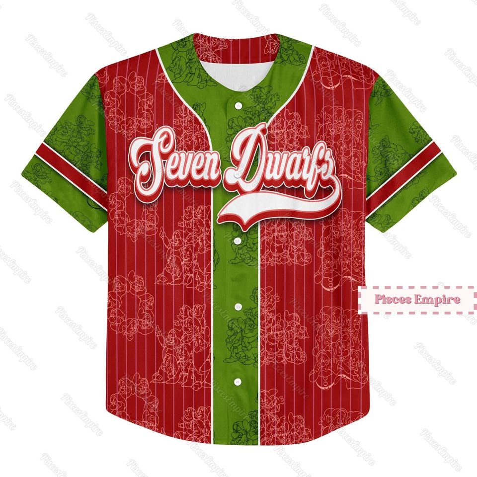 Seven Dwarfs Jersey, Seven Dwarfs Baseball Shirt, 7 Dwarfs Jersey Shirt