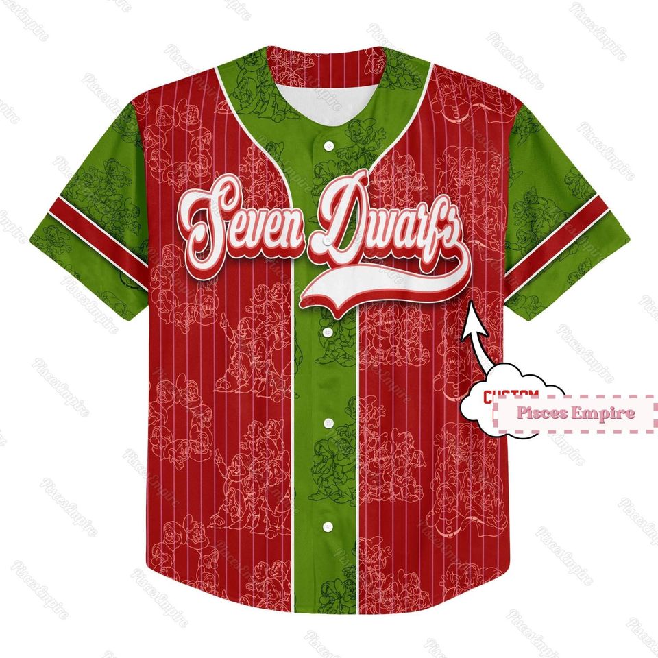 Seven Dwarfs Jersey, Seven Dwarfs Baseball Shirt, 7 Dwarfs Jersey Shirt