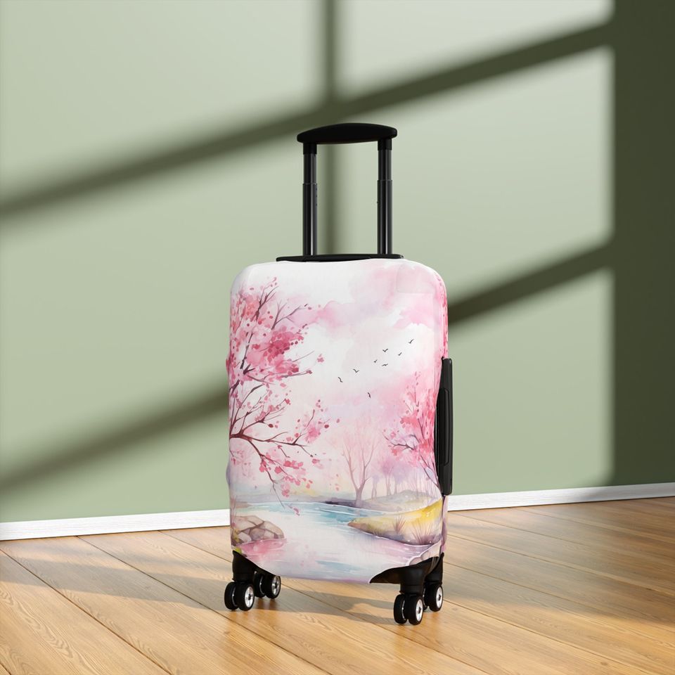 Beautiful Cherry Blossom Luggage Cover,