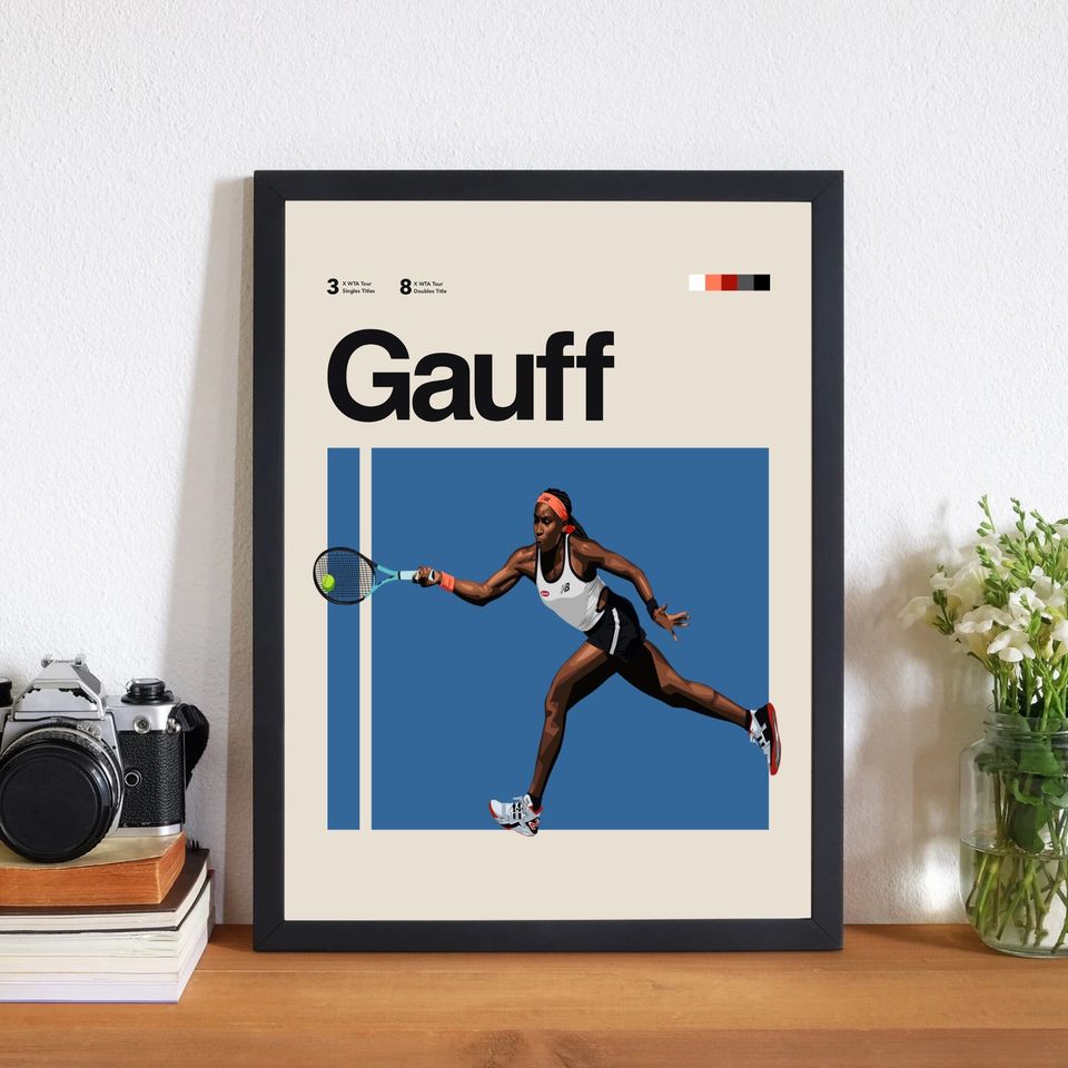 Coco Gauff Poster, Tennis Minimalist Poster