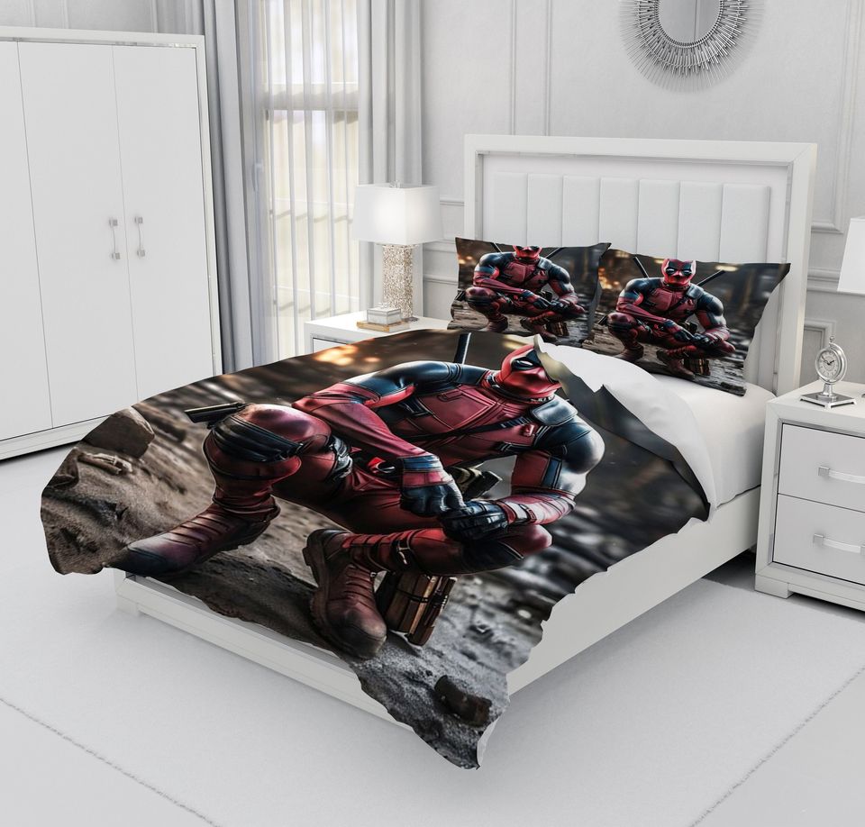 Deadpool Bedding Set, Super Hero Bedroom Decoration
