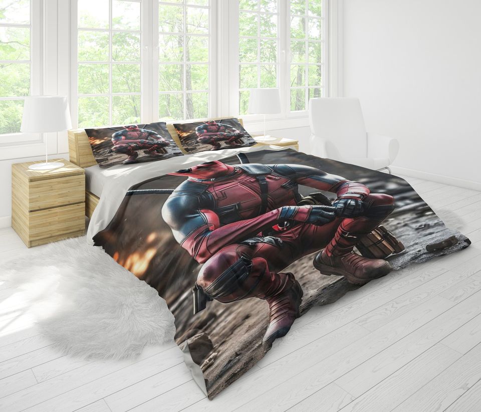 Deadpool Bedding Set, Super Hero Bedroom Decoration