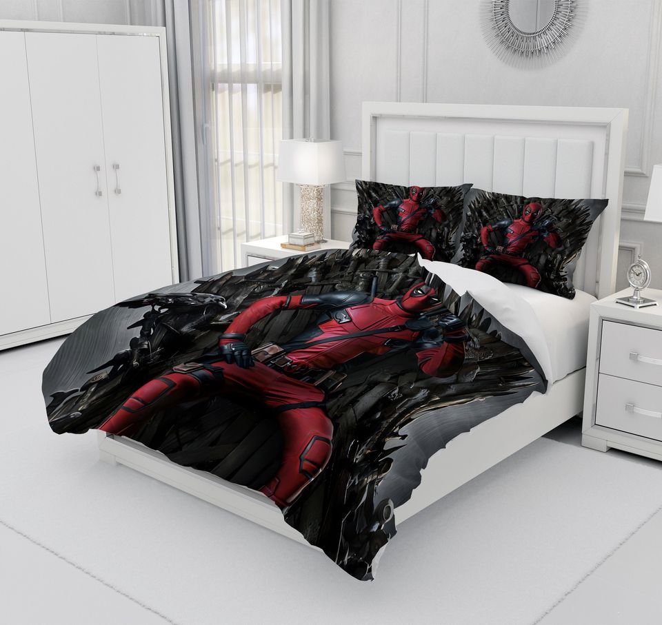 Deadpool Bedding Set, Super Hero Bedroom Decoration