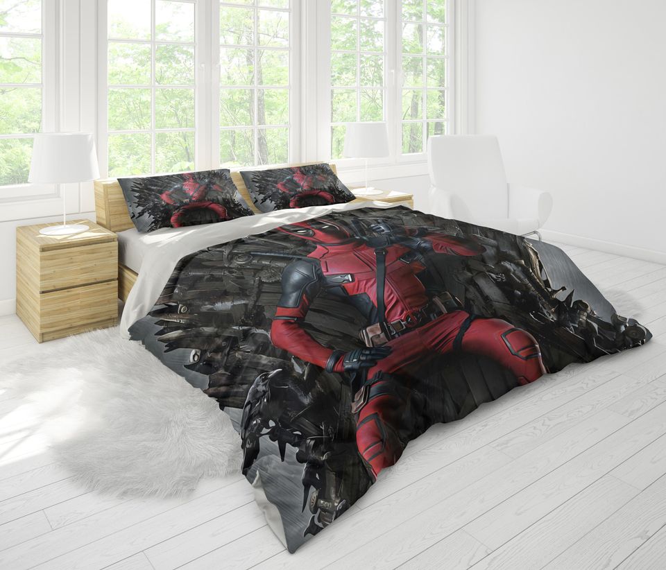 Deadpool Bedding Set, Super Hero Bedroom Decoration