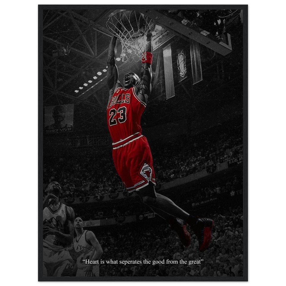 Heart - Michael Jordan Poster, Basketball Player Poster