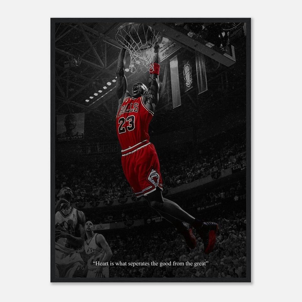 Heart - Michael Jordan Poster, Basketball Player Poster