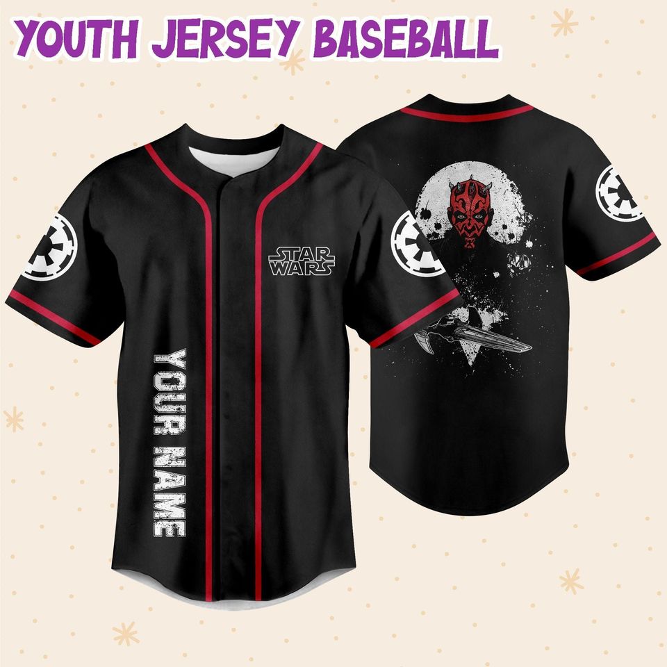 Personalize Starwar Darth Maul Scimitar Baseball Jersey
