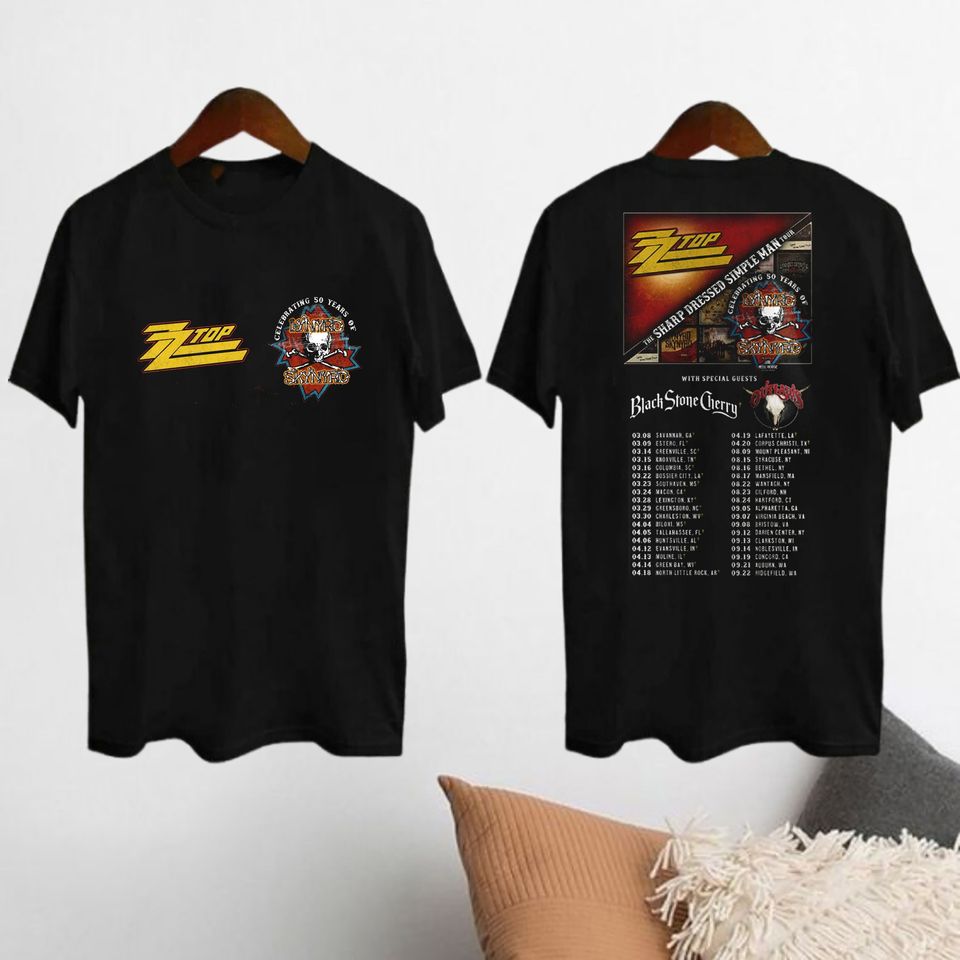 Lynyrd Skynyrd ZZ Top Sharp Dressed Simple Man 2024 Tour Shirt