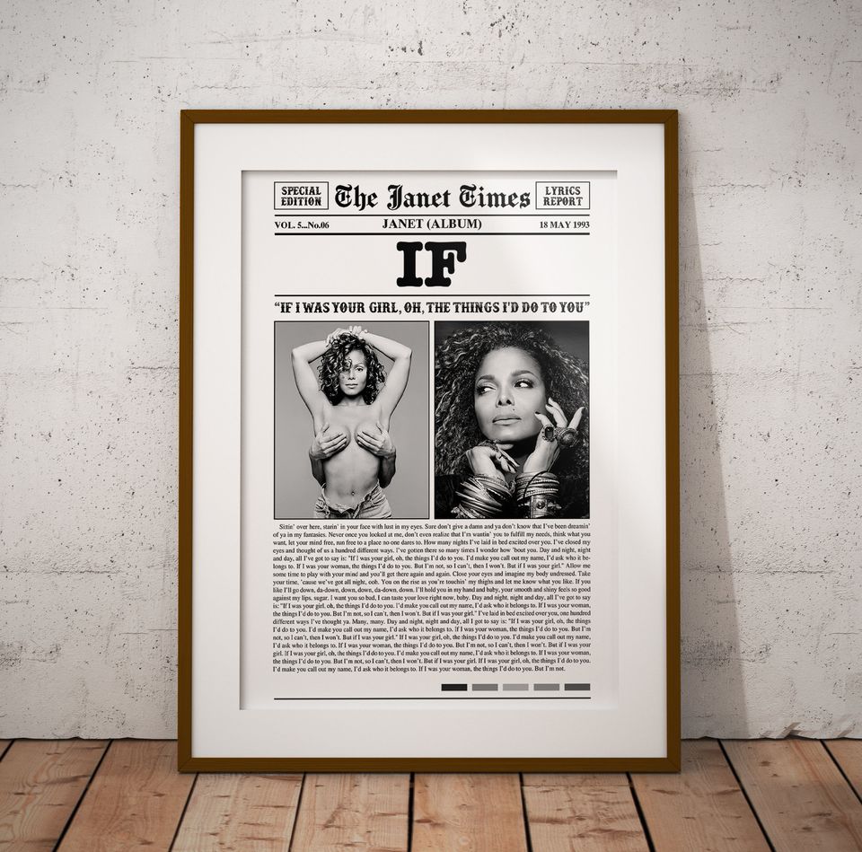 The Janet Time Lyric, Janet(album) Gifts for Janet Jackson Fans,Janet Jackson Poster