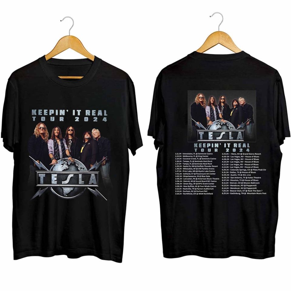 TESLA Band Keepin' It Real U.S. Tour 2024 Shirt