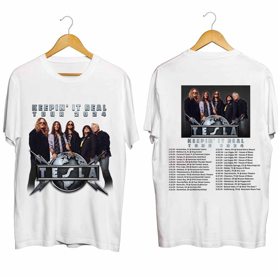 TESLA Band Keepin' It Real U.S. Tour 2024 Shirt