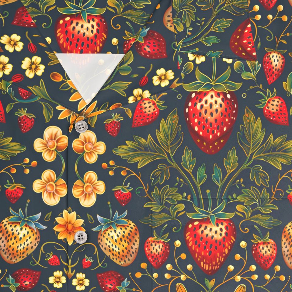 Strawberry Swing Batik Motifs Hawaiian Shirt